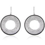 گوشواره جواهر الماس تراش برلیان سیاه و سفید با طلای سفید مدل: ebf2055