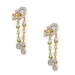 گوشواره جواهر الماس تراش برلیان با طلای زرد مدل: ebf2056