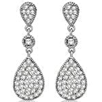 گوشواره جواهر الماس تراش برلیان با طلای سفید مدل: ebf2057