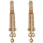 گوشواره جواهر الماس تراش برلیان با طلای رزگلد طرح آویزان مدل: ebf2058