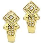 گوشواره جواهر الماس تراش برلیان با طلای زرد مدل: ebf2059