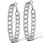 گوشواره جواهر الماس تراش برلیان با طلای سفید مدل: ebf2062