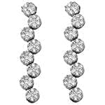 گوشواره فلاور جواهر الماس تراش برلیان با طلای سفید مدل: ebf2064