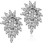 گوشواره جواهر الماس تراش برلیان با طلای سفید مدل: ebf2070