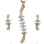 نیم ست گوشواره و آویز الماس تراش برلیان : مدل hdset2041