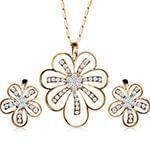 نیم ست گوشواره و آویز الماس تراش برلیان : مدل hdset2043