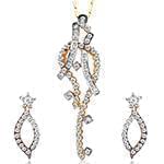 نیم ست گوشواره و آویز الماس تراش برلیان : مدل hdset2044