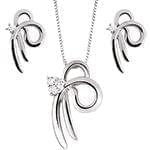 نیم ست گوشواره و آویز الماس تراش برلیان : مدل hdset2046