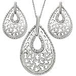 نیم ست گوشواره و آویز الماس تراش برلیان : مدل hdset2048