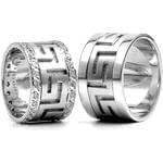 حلقه ست ازدواج جواهر با نگین الماس تراش برلیان طرح ورساچی مدل: srd1302