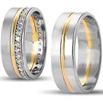 حلقه ست ازدواج جواهر با نگین الماس تراش برلیان مدل: srd1307