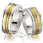 حلقه ست ازدواج جواهر با نگین الماس تراش برلیان مدل: srd1310