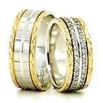 حلقه ست ازدواج جواهر با نگین الماس تراش برلیان مدل: srd1311