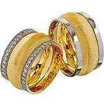 حلقه ست ازدواج جواهر با نگین الماس تراش برلیان مدل: srd1312