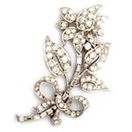 سنجاق سینه جواهر با نگین الماس تراش برلیان و باگت طرح گل مدل: bdfg1090