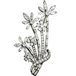 سنجاق سینه الماس تراش مارکیز،برلیان و باگت طرح گل مدل: bdfg1093