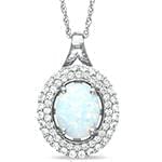 آویز طلا و جواهر با نگین اپال و الماس تراش برلیان مدل: npdf1261