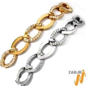 دستبند طلا زرد با نگین الماس مدل : bgf1123