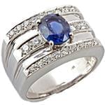 انگشتر طلای مردانه با نگین الماس تراش برلیان و یاقوت: مدل rgm1419