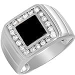 انگشتر طلای مردانه با نگین الماس تراش برلیان و انیکس طرح رجال: مدل rgm1424