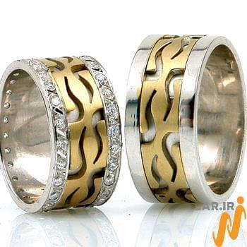 حلقه ست عروسی جواهر با نگین الماس تراش برلیان مدل: srd1317
