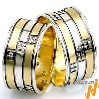 حلقه ست عروسی جواهر با نگین الماس تراش برلیان مدل: srd1318