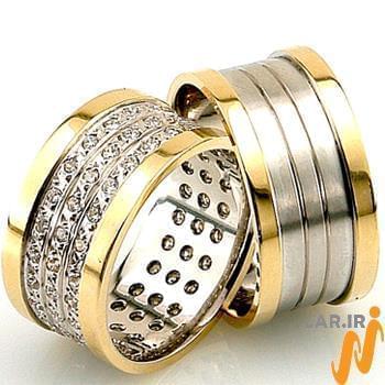 حلقه ست عروسی جواهر با نگین الماس تراش برلیان مدل: srd1319