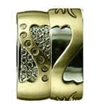 حلقه ست عروسی جواهر با نگین الماس تراش برلیان طرح قلب مدل: srd1321