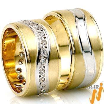 حلقه ست عروسی جواهر با نگین الماس تراش برلیان مدل: srd1323