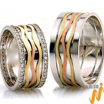 حلقه ست عروسی جواهر با نگین الماس تراش برلیان مدل: srd1324