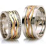 حلقه ست عروسی جواهر با نگین الماس تراش برلیان مدل: srd1324