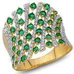 انگشتر جواهر زنانه زمرد و الماس تراش برلیان: مدل rgf1402