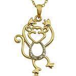 آویز بچه گانه جواهر با نگین الماس تراش برلیان طرح میمون ناقلا مدل: pgb2026 