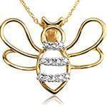 آویز بچه گانه جواهر با نگین الماس تراش برلیان طرح زنبور مدل: pgb2028