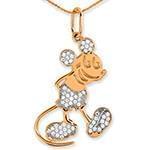 آویز بچه گانه جواهر با نگین الماس تراش برلیان طرح میکی موس مدل: pgb2030