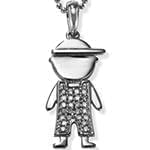 آویز بچه گانه جواهر با نگین الماس تراش برلیان طرح پسرک مدل: pgb2036