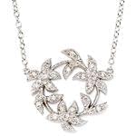 آویز الماس تراش برلیان با طلای سفید طرح فلاور مدل: pdb2121 