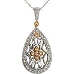 آویز الماس تراش برلیان با طلای سفید و زرگلد مدل: pdb2124