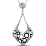 آویز الماس تراش برلیان سیاه و سفید با طلای سفید مدل: pdb2128