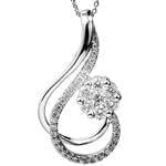 آویز الماس تراش برلیان با طلای سفید طرح فلاور مدل: pdb2130