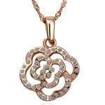 آویز الماس تراش برلیان با طلای رزگلد طرح فلاور مدل: pdb2131