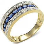 انگشتر طلای مردانه با نگین الماس تراش برلیان و یاقوت کبود : مدل rgm1441 