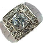 ddانگشتر طلای مردانه با نگین الماس تراش برلیان و برلیان تخمه ای: مدل rgm1450