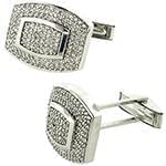 دکمه سردست جواهر با نگین الماس تراش برلیان مدل: cdm1097