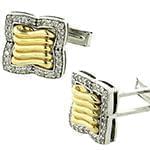 دکمه سر دست طلا با نگین الماس تراش برلیان مدل: cdm1104