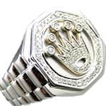 انگشتر رولکسی طلای مردانه با نگین الماس تراش برلیان: مدل rgm1453