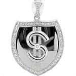 آویز مردانه طلا با نگین الماس تراش برلیان طرح $: مدل npdm1038