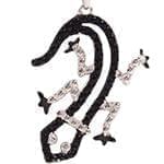 آویز مردانه طلا با نگین الماس تراش برلیان و یاقوت مشکی طرح مارمولک: مدل npdm1045