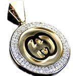 آویز مردانه طلا با نگین الماس تراش برلیان طرح گوچی: مدل npdm1048