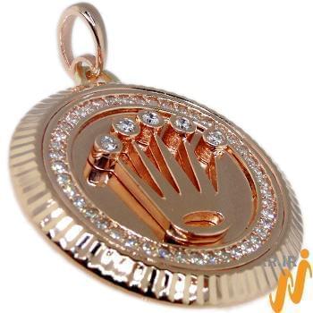 آویز مردانه طلا با نگین الماس تراش برلیان طرح رولکس: مدل npdm1049